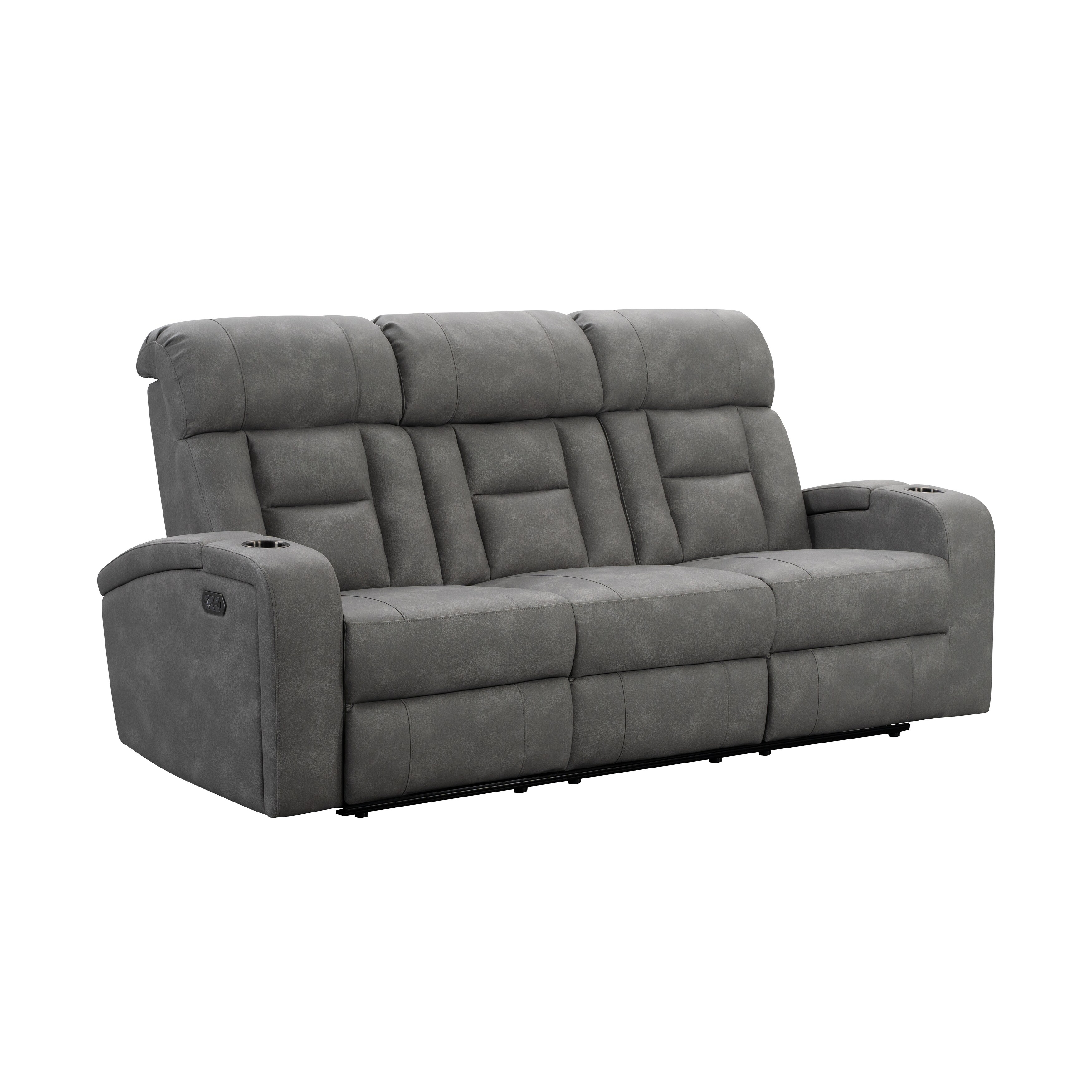 Abbyson Wyola Triple Power Reclining Sofa with iTable Media