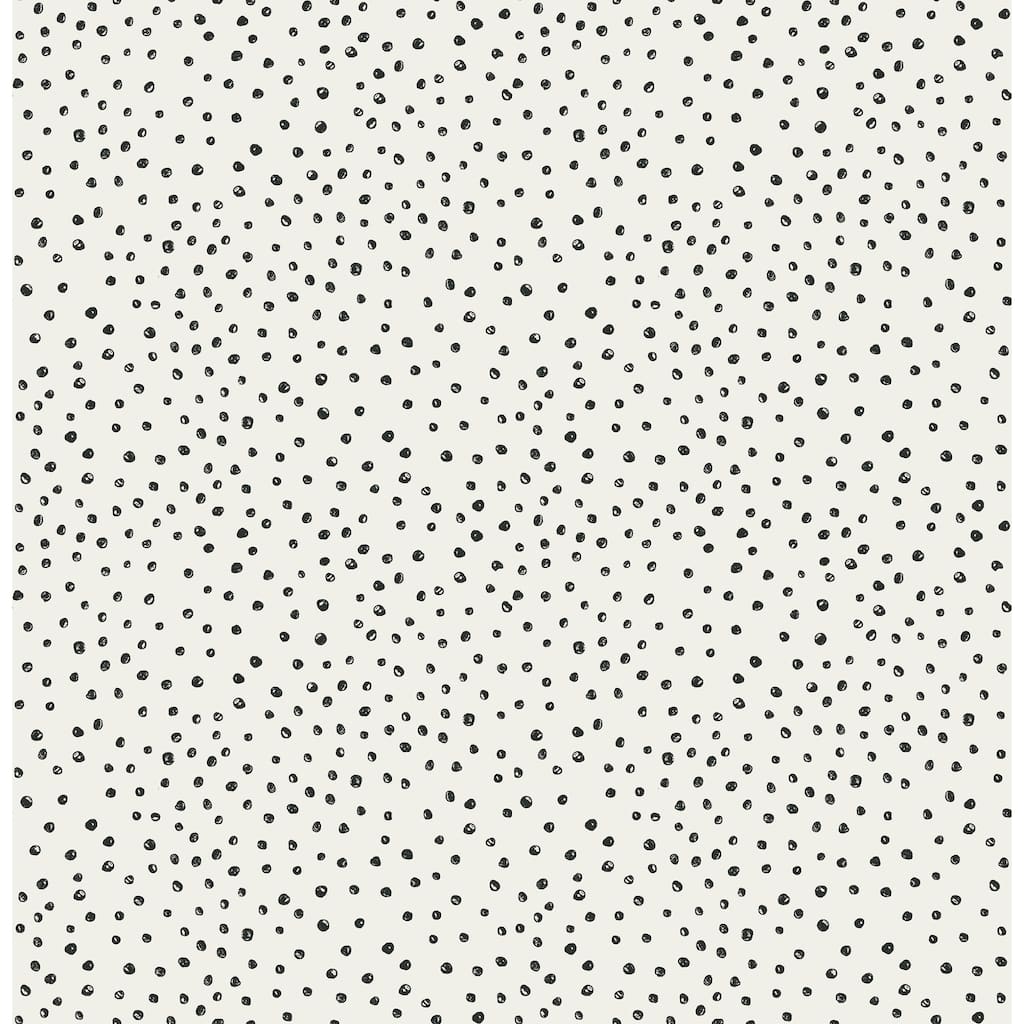 A-Street Prints Cassie Black Petite Polka Wallpaper