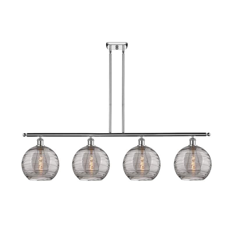 Innovations Lighting 516-4I 12 48 Athens Deco Swirl Chandelier Athens - Polished Chrome / Light Smoke Deco Swirl