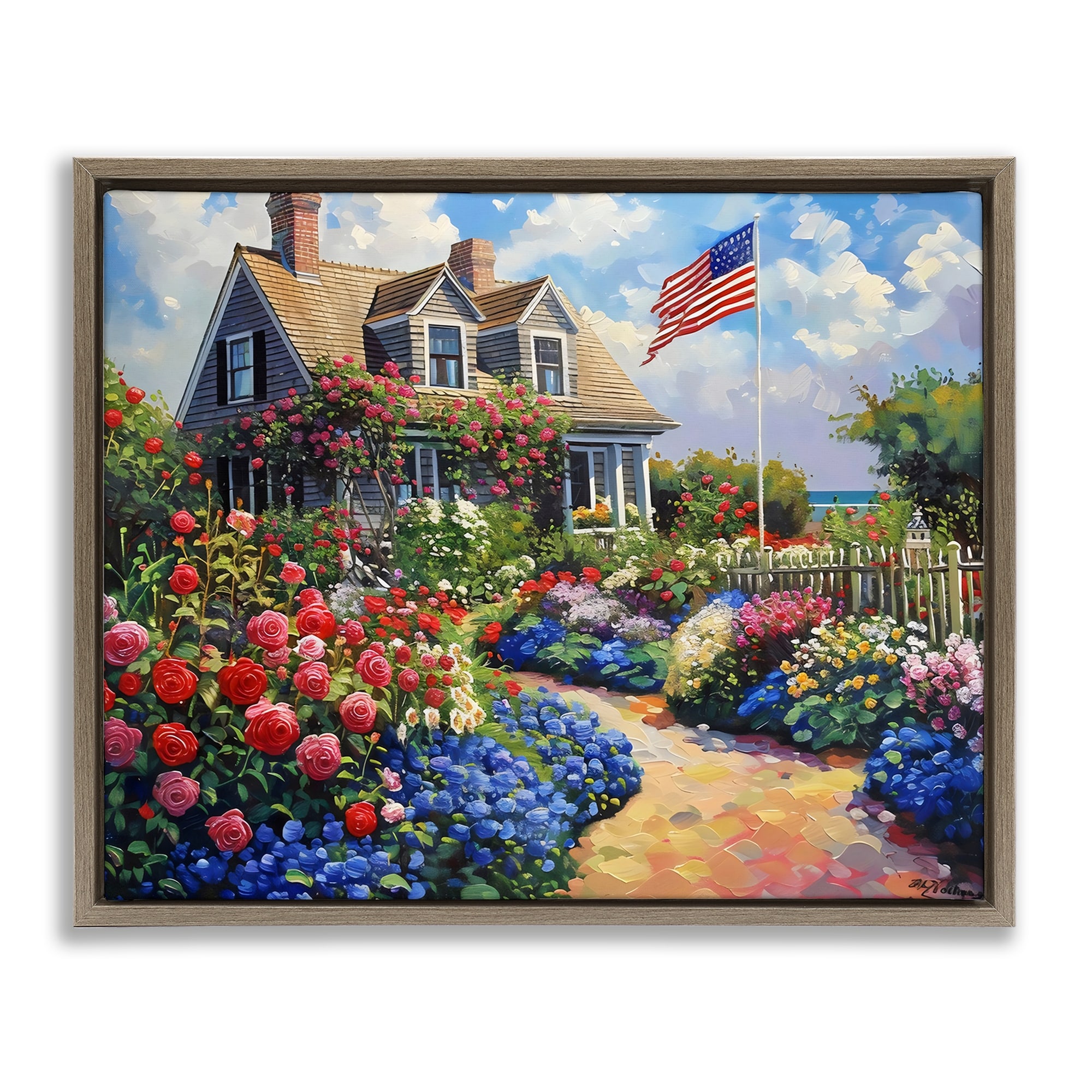Stupell An American House Framed Floater Canvas Wall Art Design By LSR Creative Studio