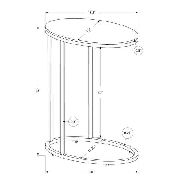 Oval Glossy White With Chrome Metal Accent Table - Bed Bath & Beyond ...