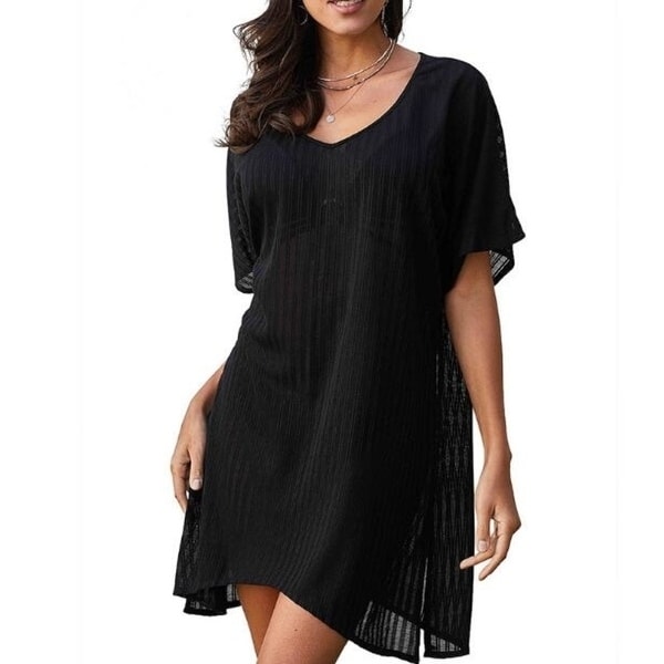 Womens black beach cover up clearance
