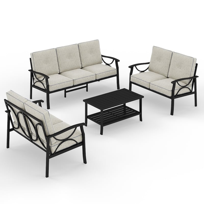 7-Person Patio Conversation Sets with Cushions