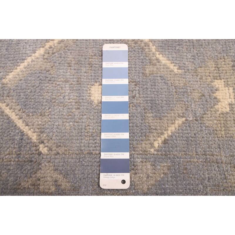 ECARPETGALLERY Hand-knotted Modern Oushak Grey, Light Denim Blue Wool Rug - 8'0 x 10'1