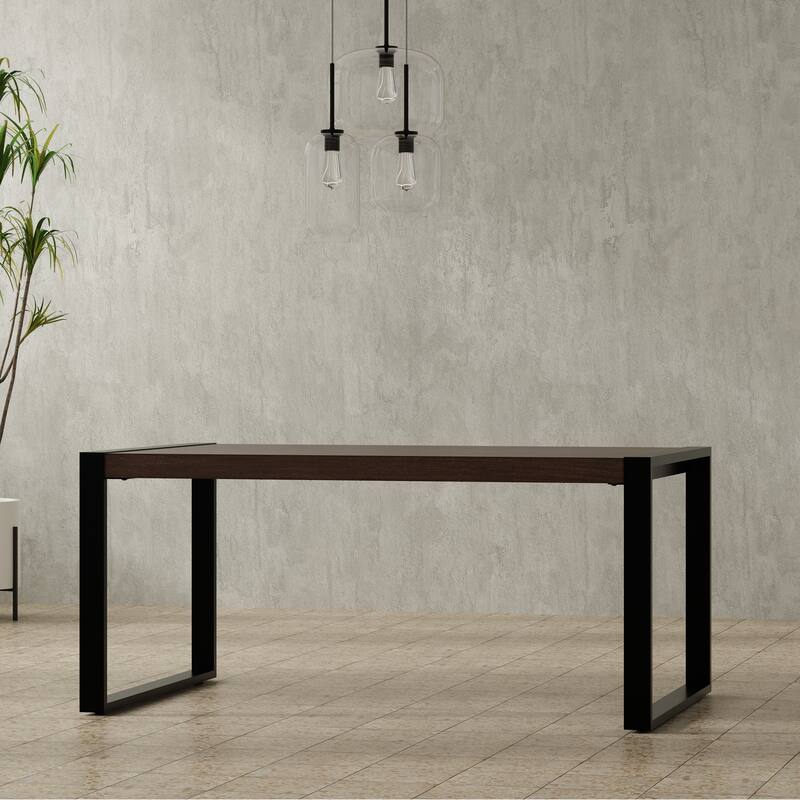 WyndenHall Phobe 66 inch x 40 inch Rectangle Modern Industrial Dining Table - 66 inches wide - Smoky Grey