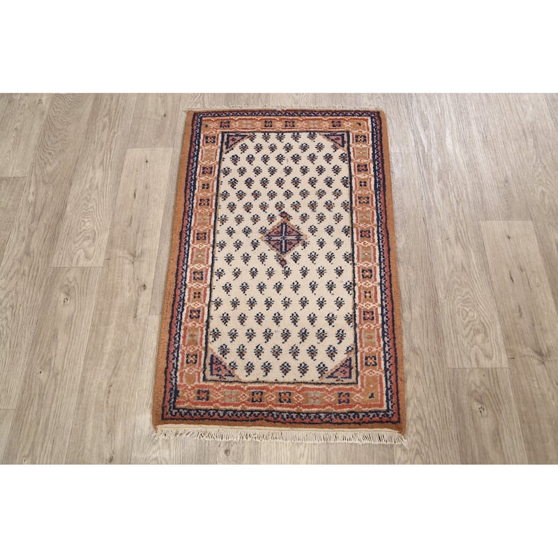 Paisley Botemir Oriental Boteh Area Rug Wool Handmade Carpet - 1'11" x 3'1"