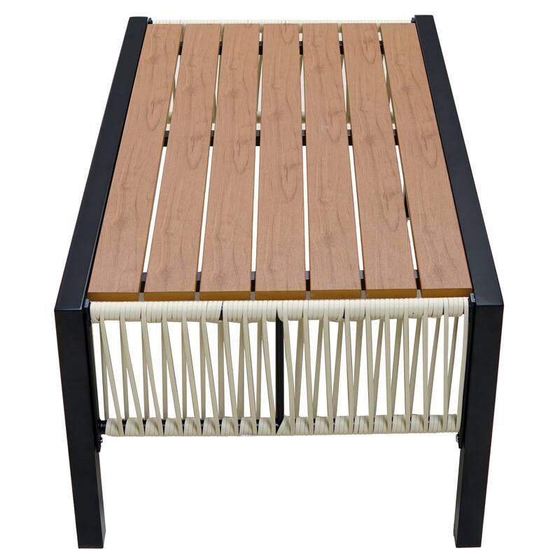 Outdoor Rattan Iron Sofa Set w/ Table,Waterproof,Rust-proof (Set of 4)