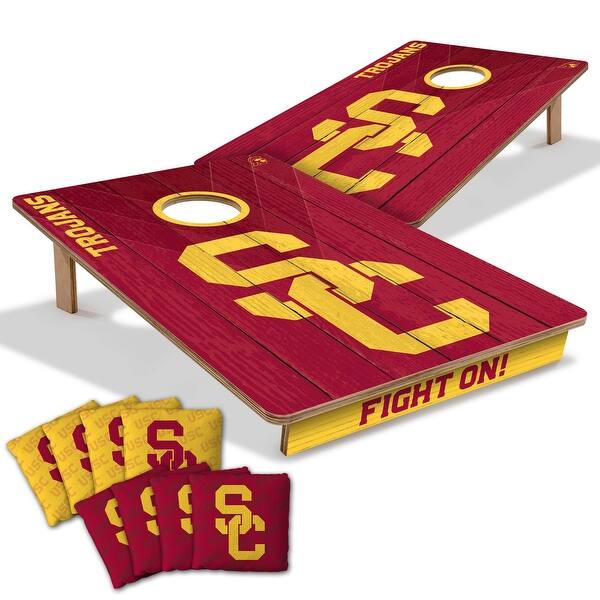 slide 2 of 7, USC Trojans NCAA Tailgate Cornhole Board Set Include Carrying Case