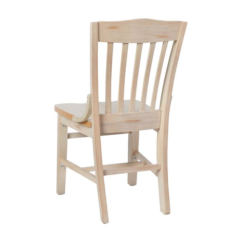 School House Back Wooden Restaurant Dining Chair - 18.5"W x 21.5"D x 35"H
