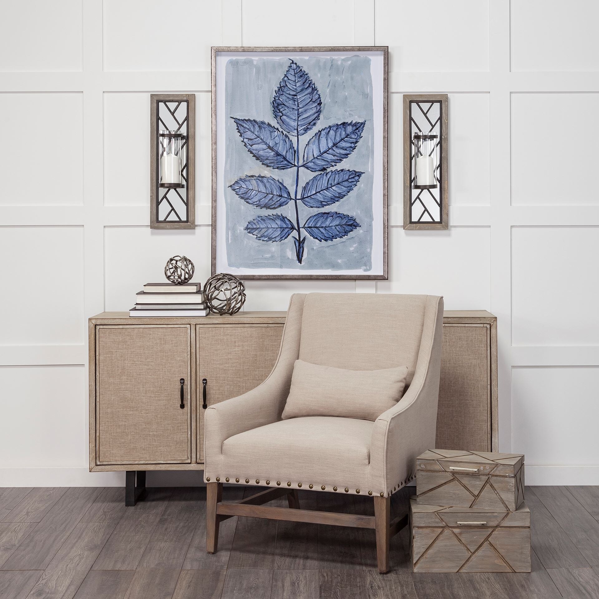 Mercana Benji 24 H Brown Wood Frame Black Metal Accent Mirrored Wall Candle Holder 6 1l X 8 0w X 24 0h Overstock 24203568