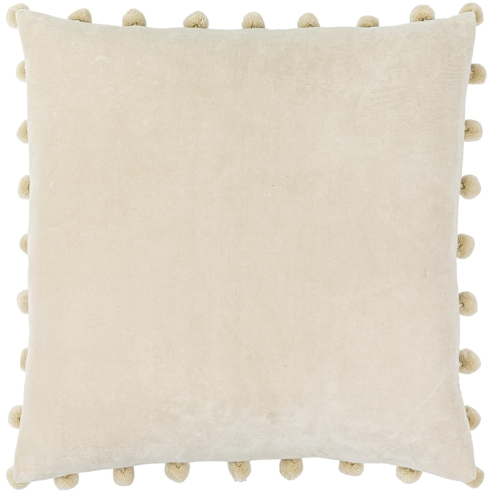 Sophus Velvet Camel Feather Down or Poly Filled Throw Pillow 20-inch