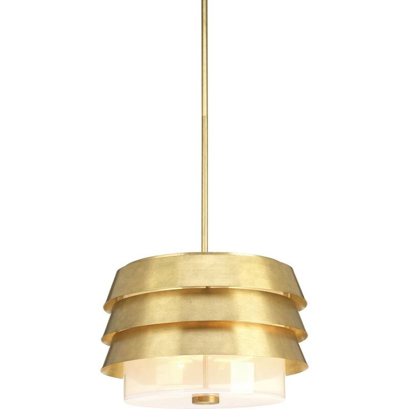 POINT DUME® Sandbar Collection Brushed Brass Semi-Flush Convertible - 15.125 in x 15.125 in x 14.875 in
