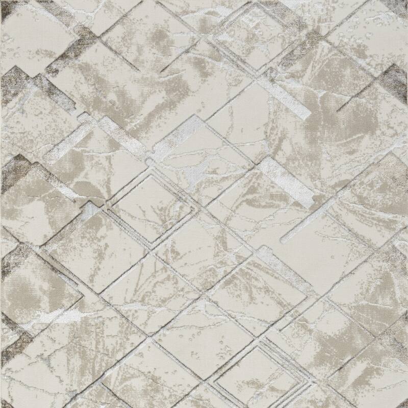 Power Loomed Abstract Modern Non Skid Stain Resistant Area Rug - 71' X '47' X '0.39