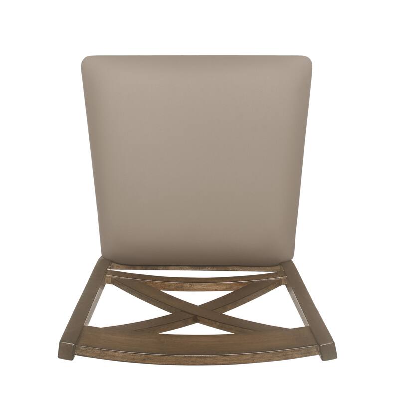 Roomfitters Upholstered Wood Counter Stools with X-Back Design, Comfortable Bar-Height Kitchen Chairs (Set of 2)