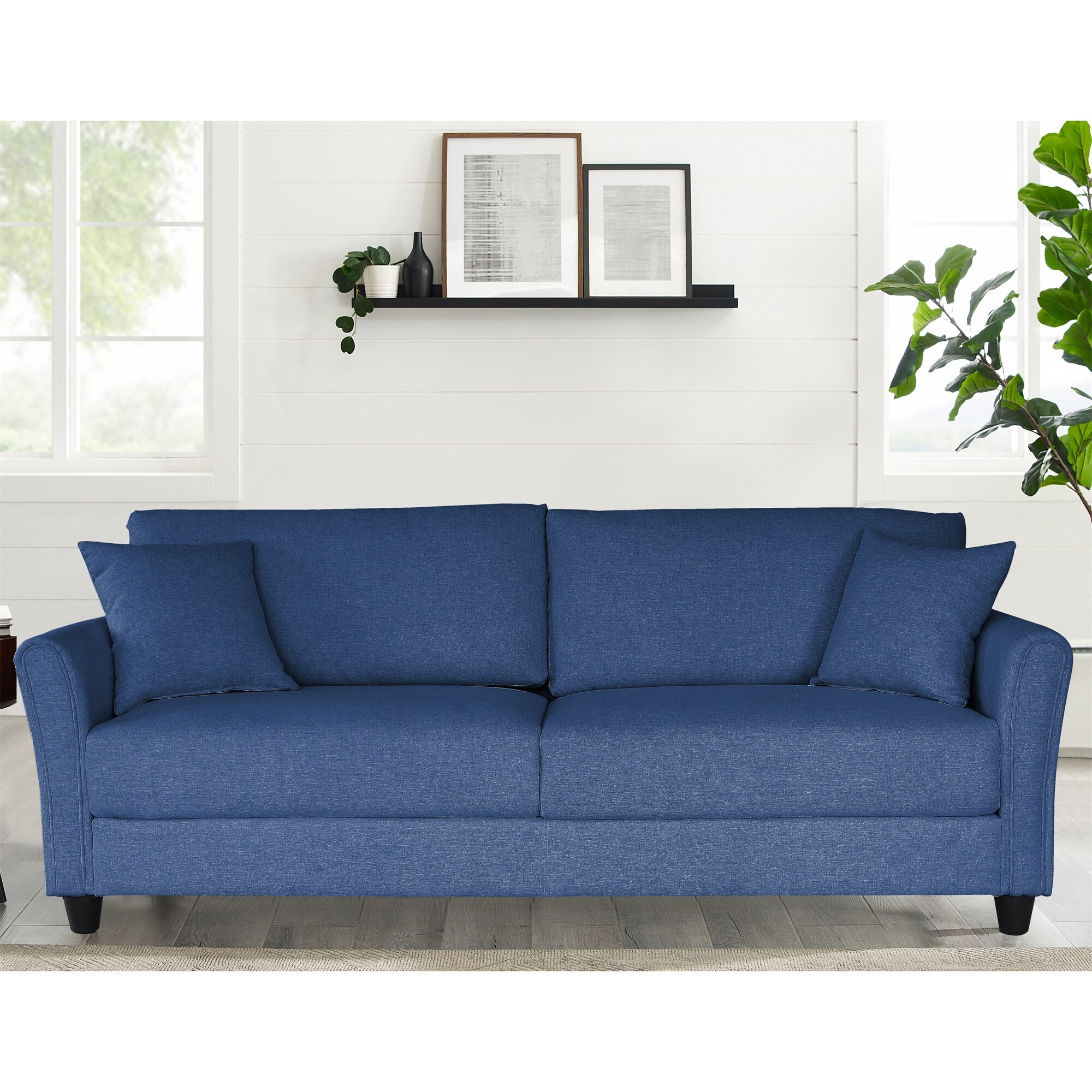 Navy blue 3 seater sofa best sale