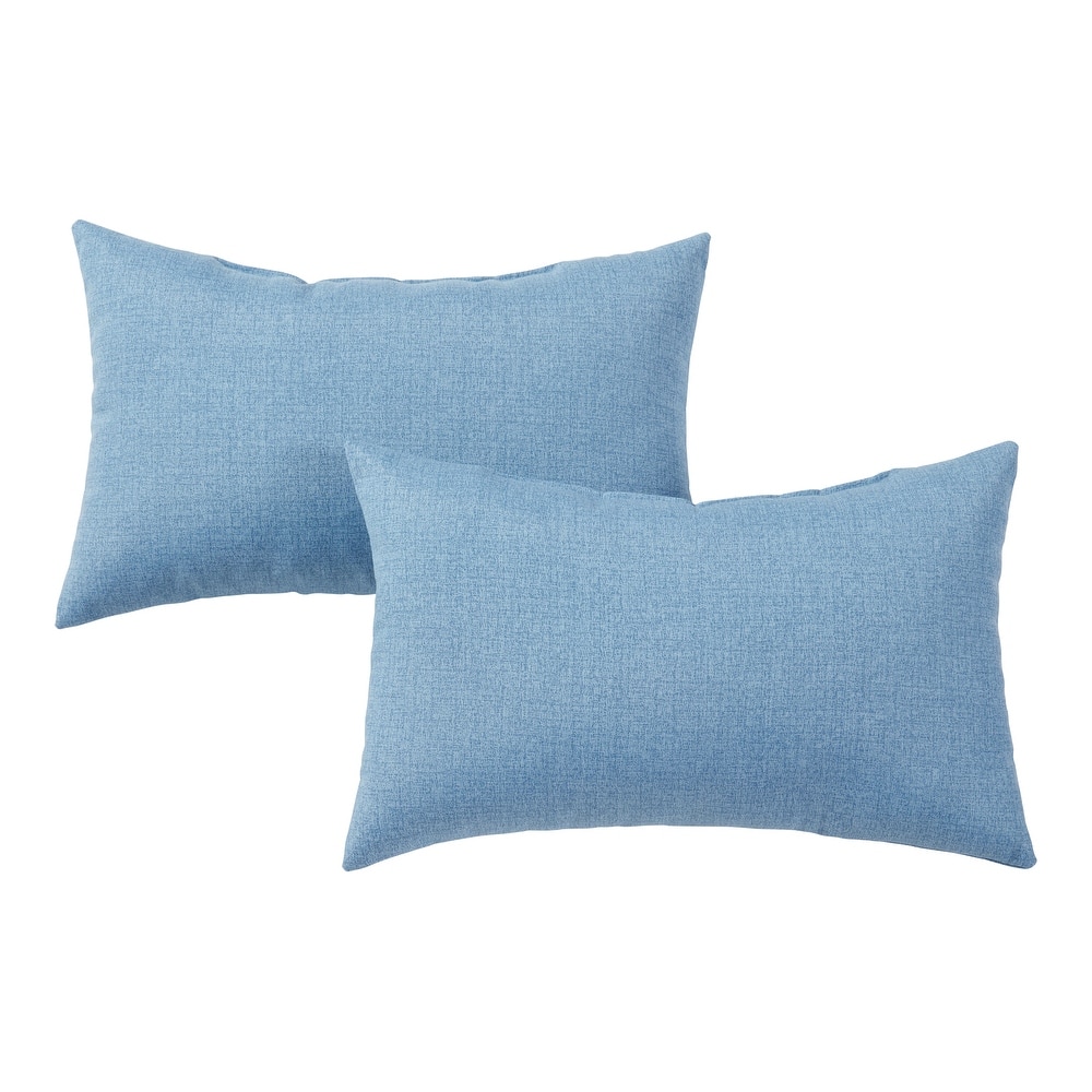 Solid Heathered Outdoor Lumbar Pillow (Set of 2)