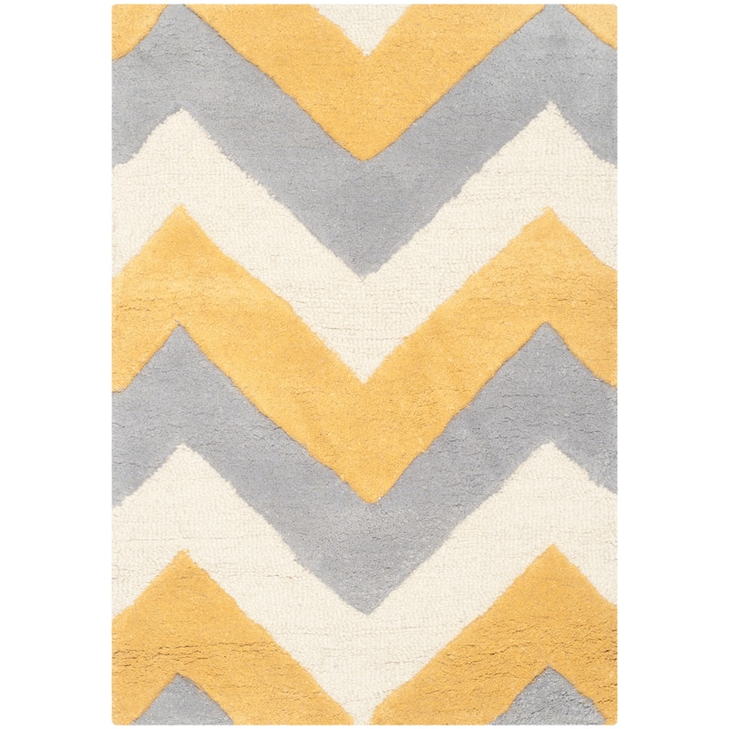 SAFAVIEH Handmade Cambridge Hisami Modern Wool Rug - 2' x 3' - Grey/Gold