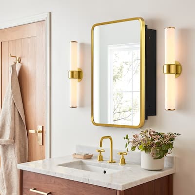 Modern Bathroom Mirrored Wall Storage Cabinet