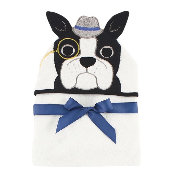 slide 1 of 1, Hudson Baby Infant Boy Cotton Animal Face Hooded Towel, Dapper Dog, One Size - Dapper Dog - One Size One Size - Dapper Dog