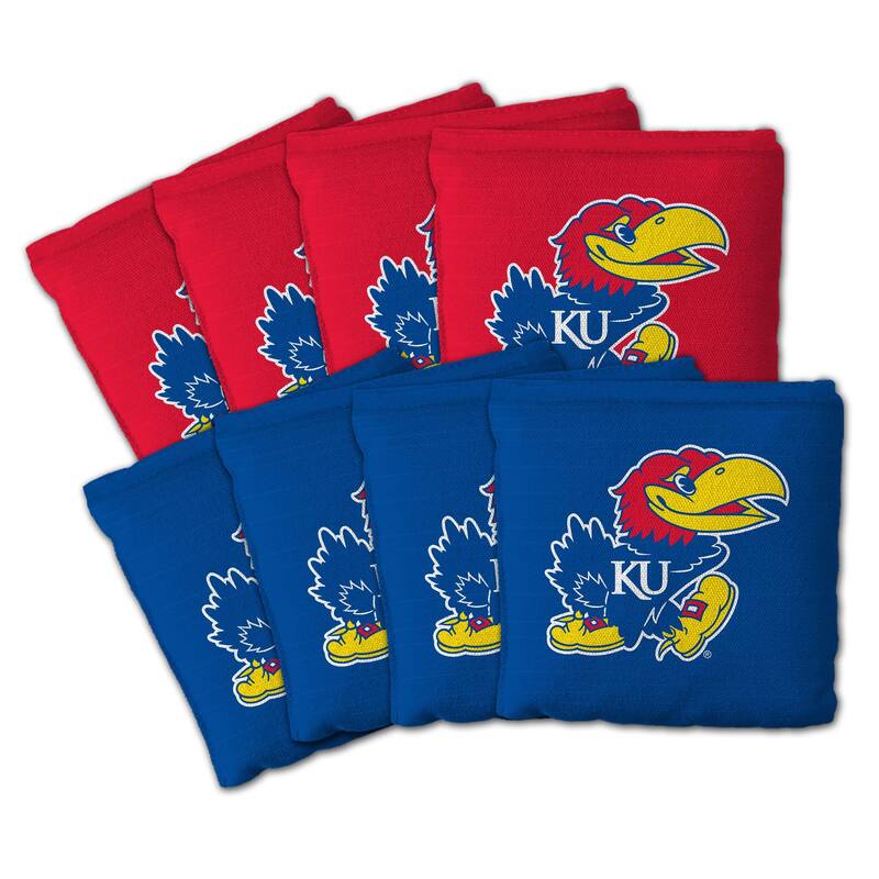Kansas Jayhawks NCAA Dual Sided Pro Stop & Slide Cornhole Bags