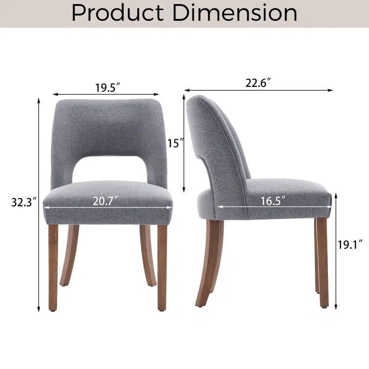 Dining Chairs Set of 2/4/6,Fabric Upholstered Kitchen Chairs with Wood Legs