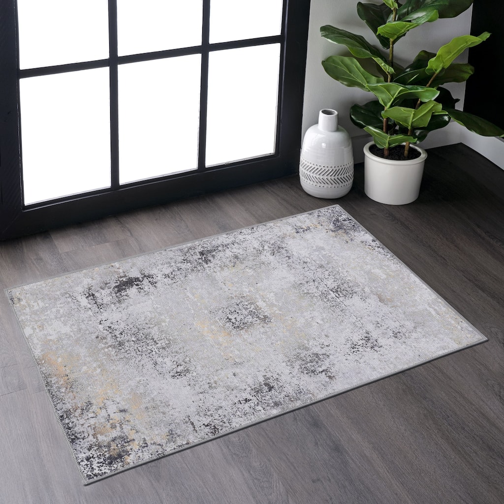 Area Rugs 2x3,Modern Rug for Bedroom,Contemporary Machine Washable Rug,Large Stain Resistant Carpet for Dining Room - 3'6"