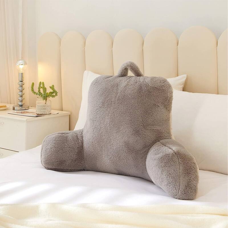 Urban Shop Decorative and Supportive Backrest Bed Pillow,Grey