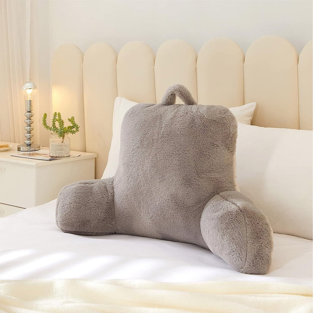 Urban Shop Decorative and Supportive Backrest Bed Pillow,Grey