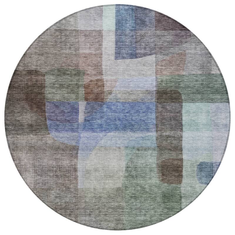 HomeRoots Abstract Transitional Rectangle Outdoor Rug