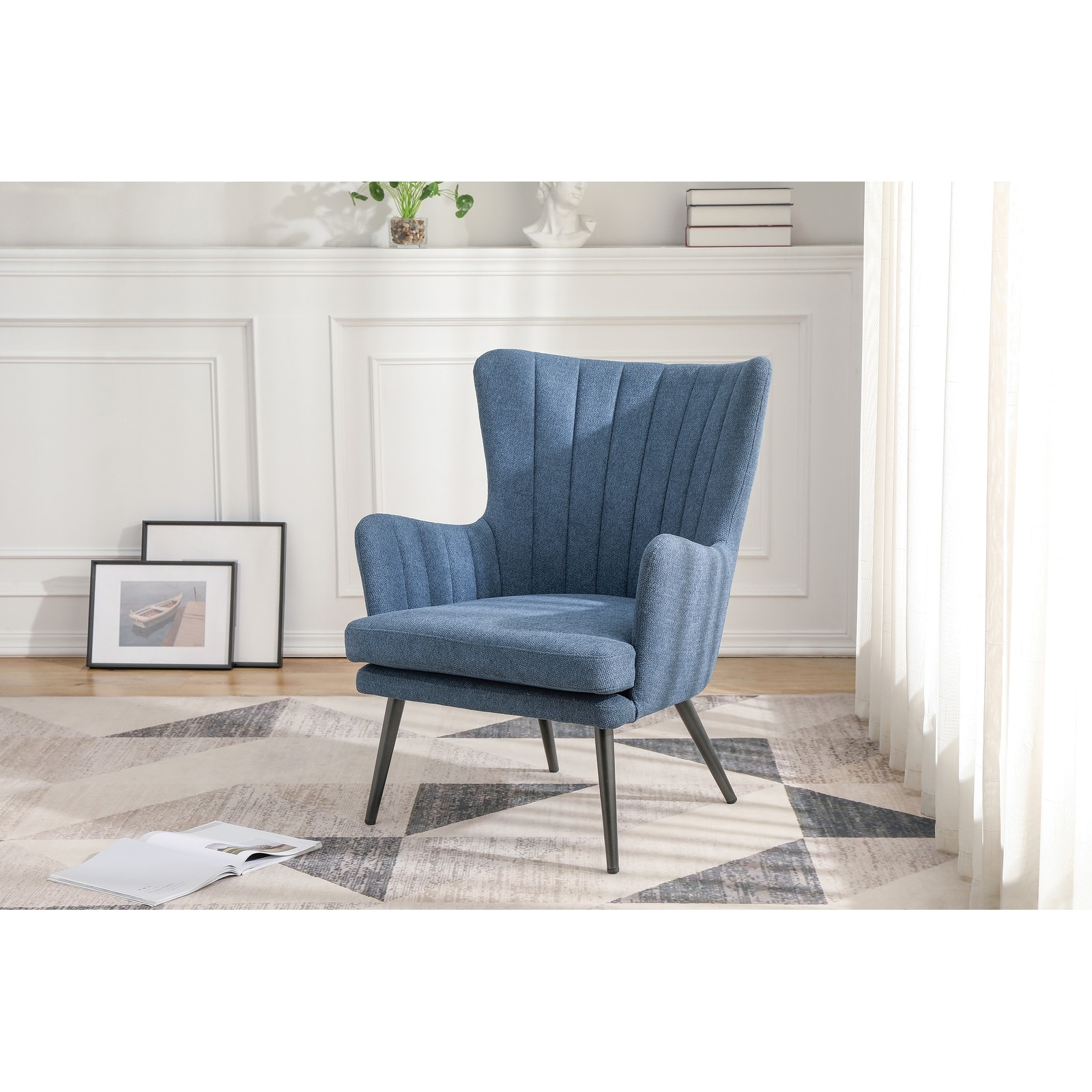 Jenson Accent Chair with Fabric and Grey Legs - Picture 11 of 15