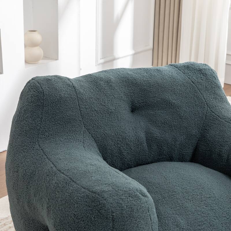 Teddy Fabric Bean Bag Chair, High Density Foam Bean Bag Sofa, Comfy Fluffy Lazy Sofa Chair Living Room, Bedroom