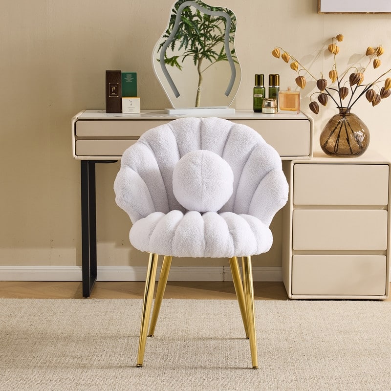 Shell-Shaped Vanity Chair - White