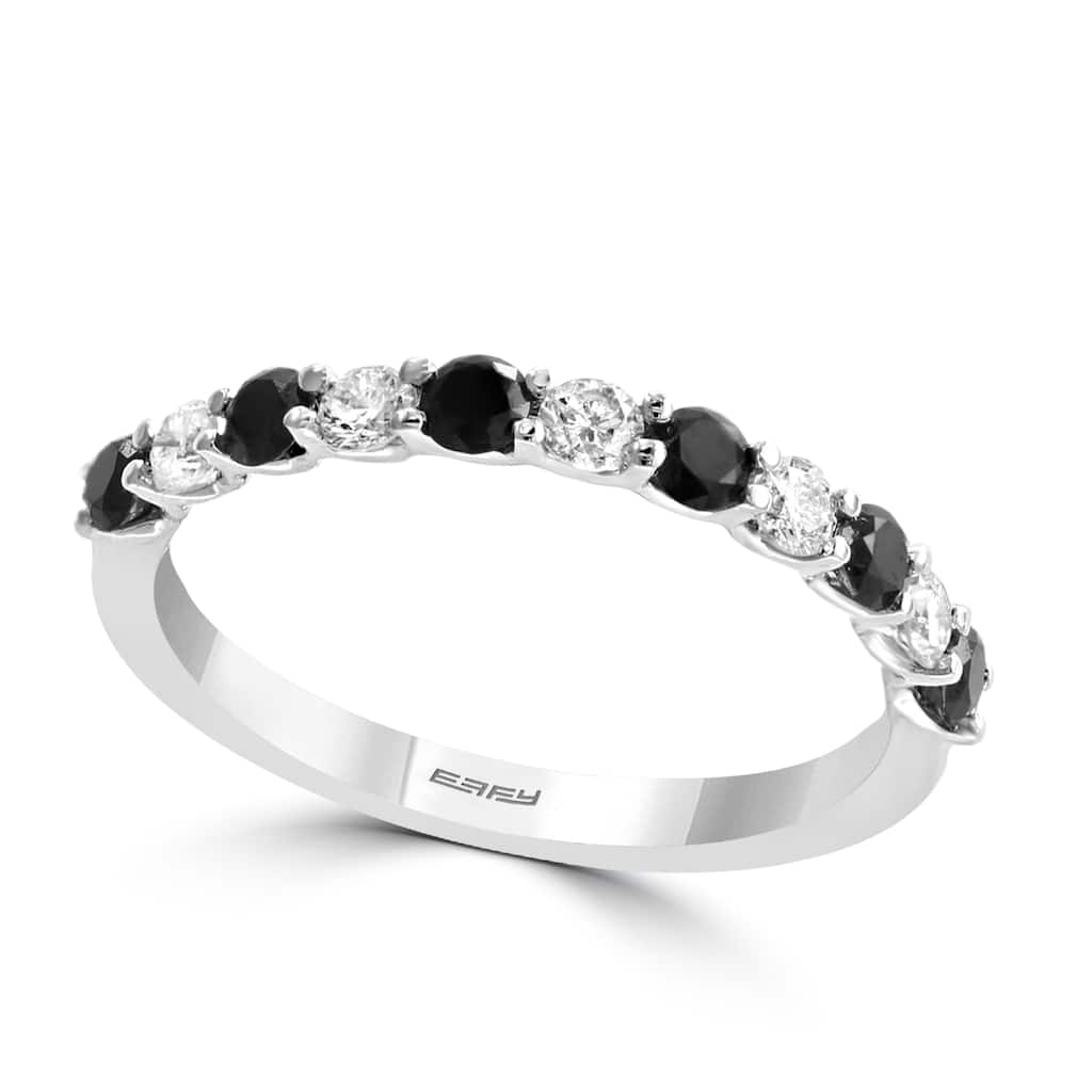 Effy 14k White Gold Diamond,Black Diamond Band