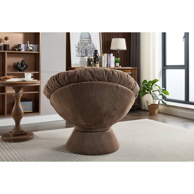 Oversized Swivel Accent Chair, 360-Degree Swivel Barrel Chair, Papasan Chair for Living Room and Bedroom Comfort