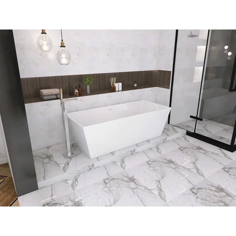 Timothy Soaking Rectangular Bathtub in Glossy White
