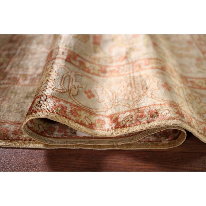 Pre-1900 Antique Hereke Vegetable Dye Turkish Rug Handmade Silk Carpet - 2'3" x 3'11"