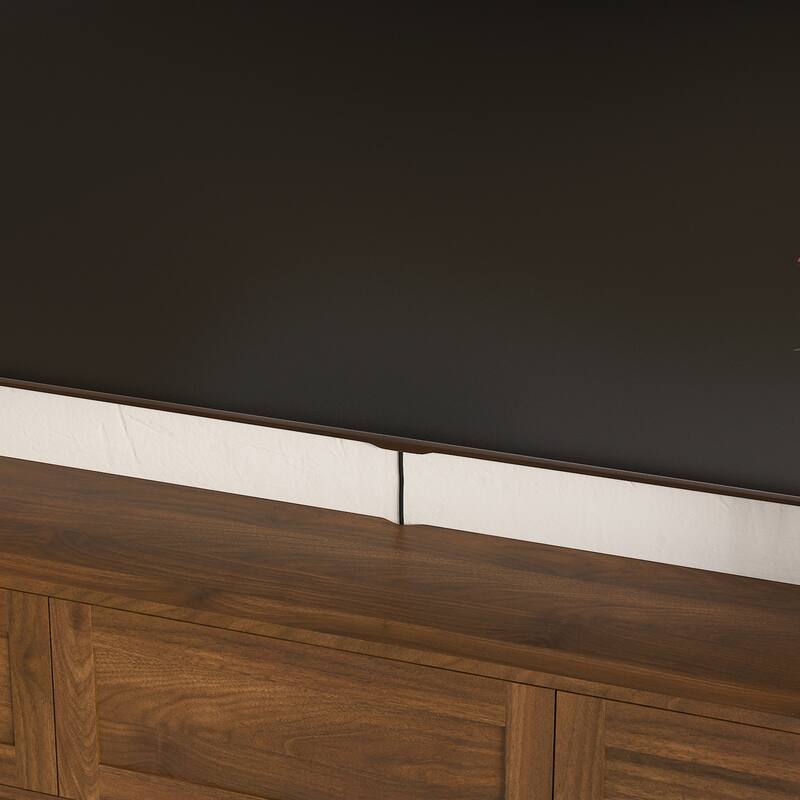 Floating LED TV Stand for Living Room, Wall Mounted TV Console Table with Power Outlet