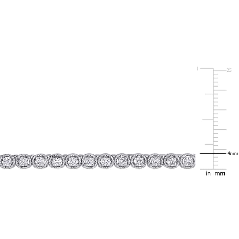 Miadora 14k White Gold Diamond Necklace 18.5" to 36"