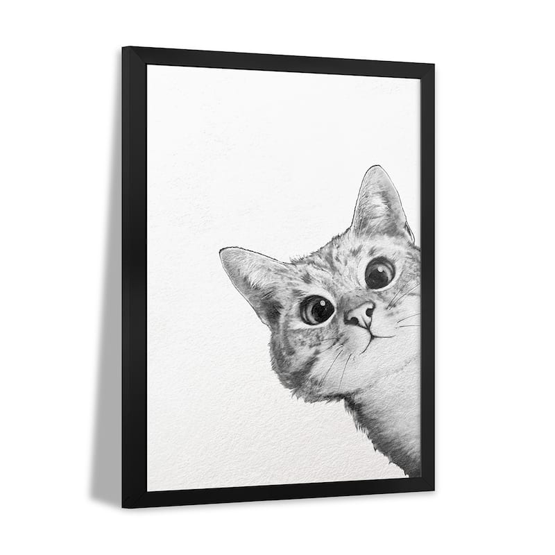 Sneaky Cat Premium Framed Poster by Laura Graves