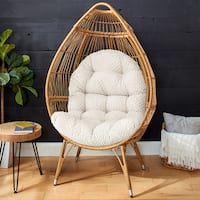 Sorra Home 27 x 44 Sunbrella Egg Chair Cushion in Canvas Rust