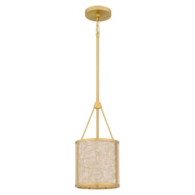 Stoneland 1-Light Brushed Gold Mini Pendant