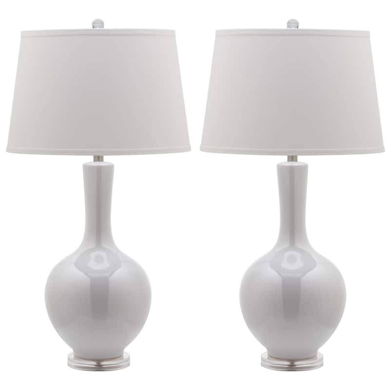 SAFAVIEH Lighting Danelle 32-inch Navy Gourd Lamp (Set of 2) - 17"x17"x32" - 17Wx17Dx32H
