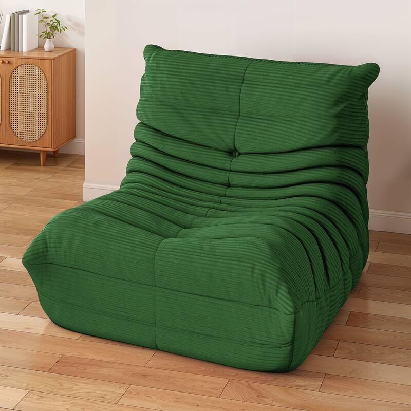 Moasis Bean Bag Chairs Single Sofa with Memory Foam,Lazy Floor Sofa for Adults & Kids - Green