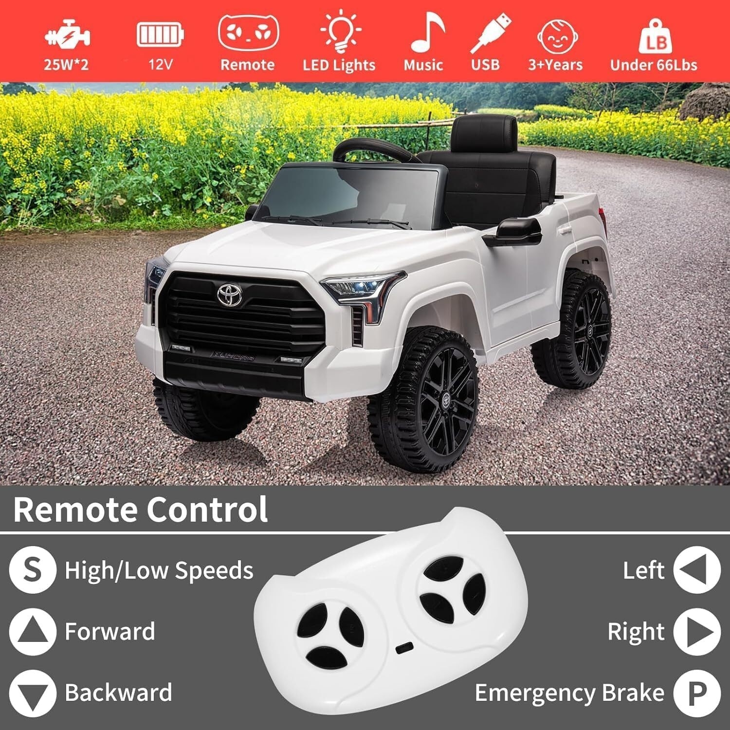 12V Licensed Toyota Ride Electric Car for Kids - buybuy BABY