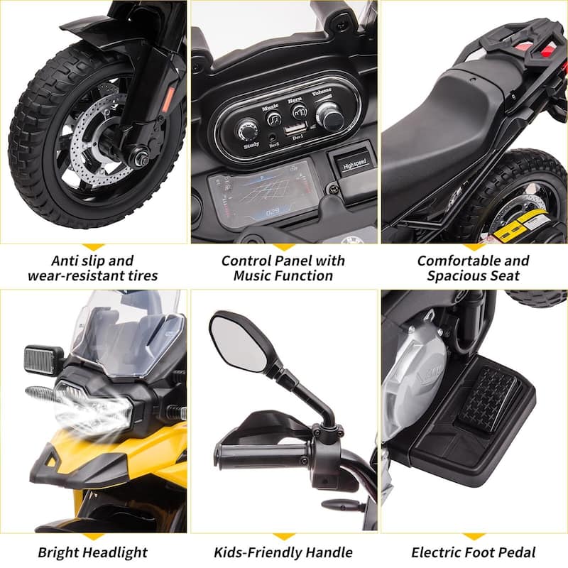 Kids Motorcycle, 12V 7Ah Licensed BMW Ride On Motorcycle for Toddlers with 2 Speeds