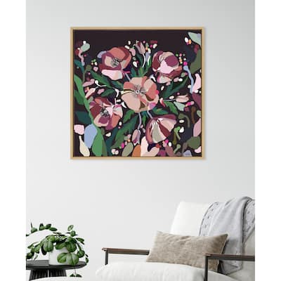 Kate and Laurel Sylvie Flowers Framed Canvas by Inkheart Designs