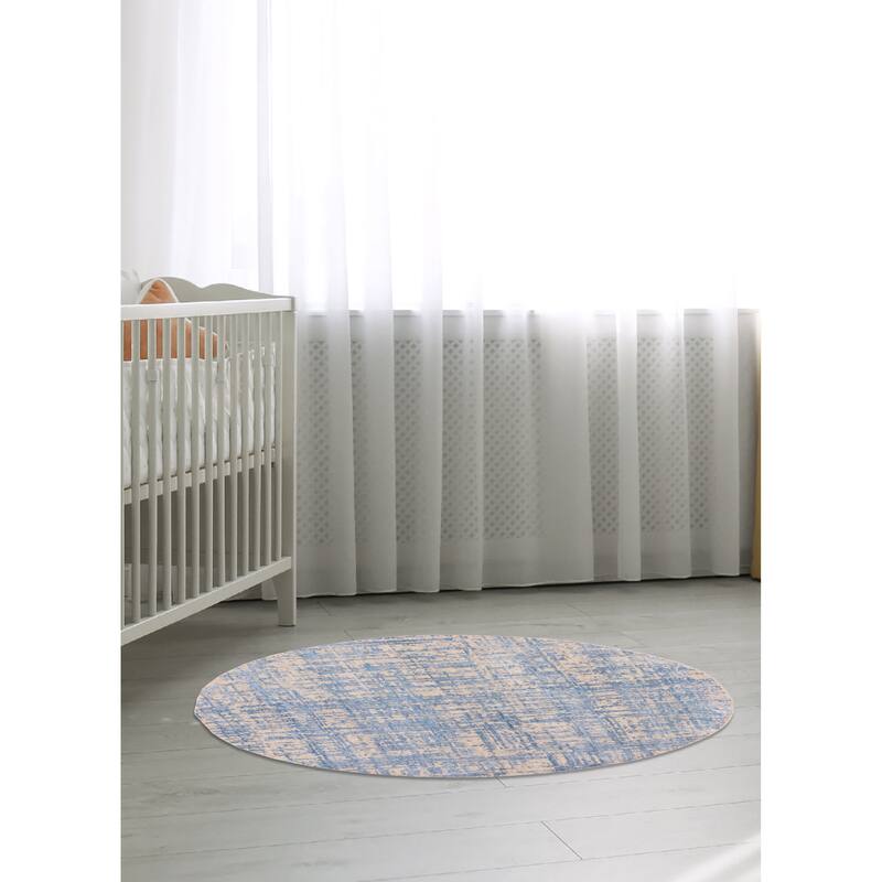 ECARPETGALLERY Hand-knotted Legacy Blue Silk, Wool Rug - 5'11 x 6'0