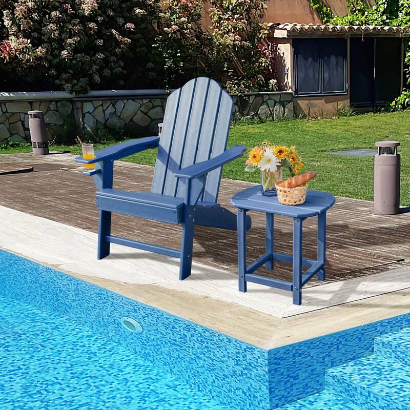Costway Patio Adirondack Chair Weather Resistant Garden Deck W/Cup
