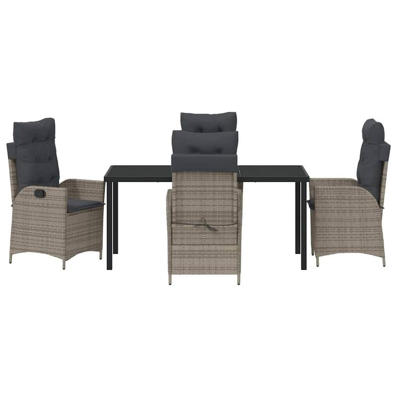 vidaXL Garden Dining Set with Cushion Poly Rattan