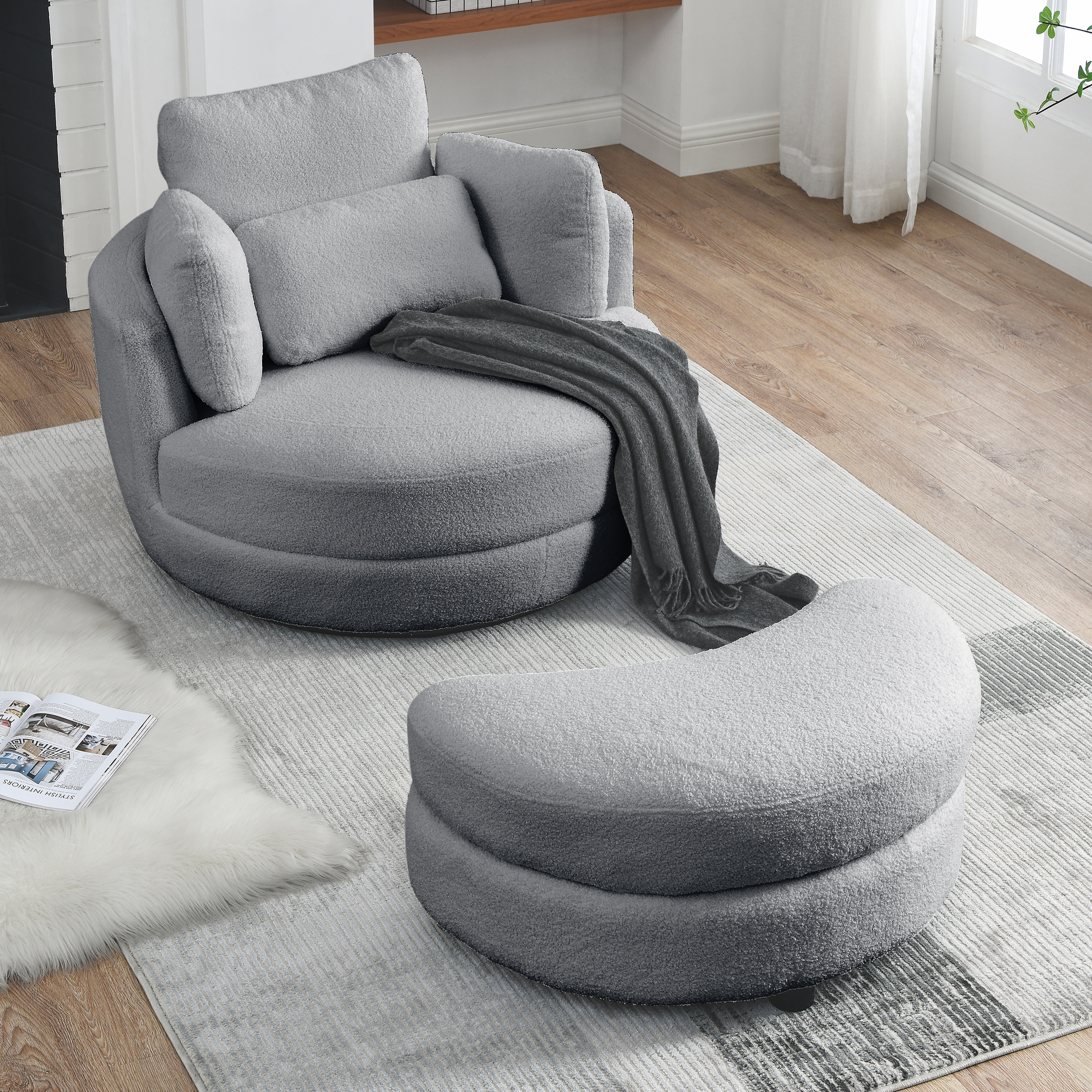 Oversized barrel hotsell chair swivel